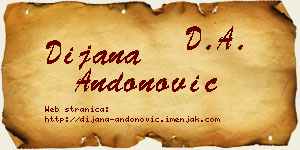 Dijana Andonović vizit kartica